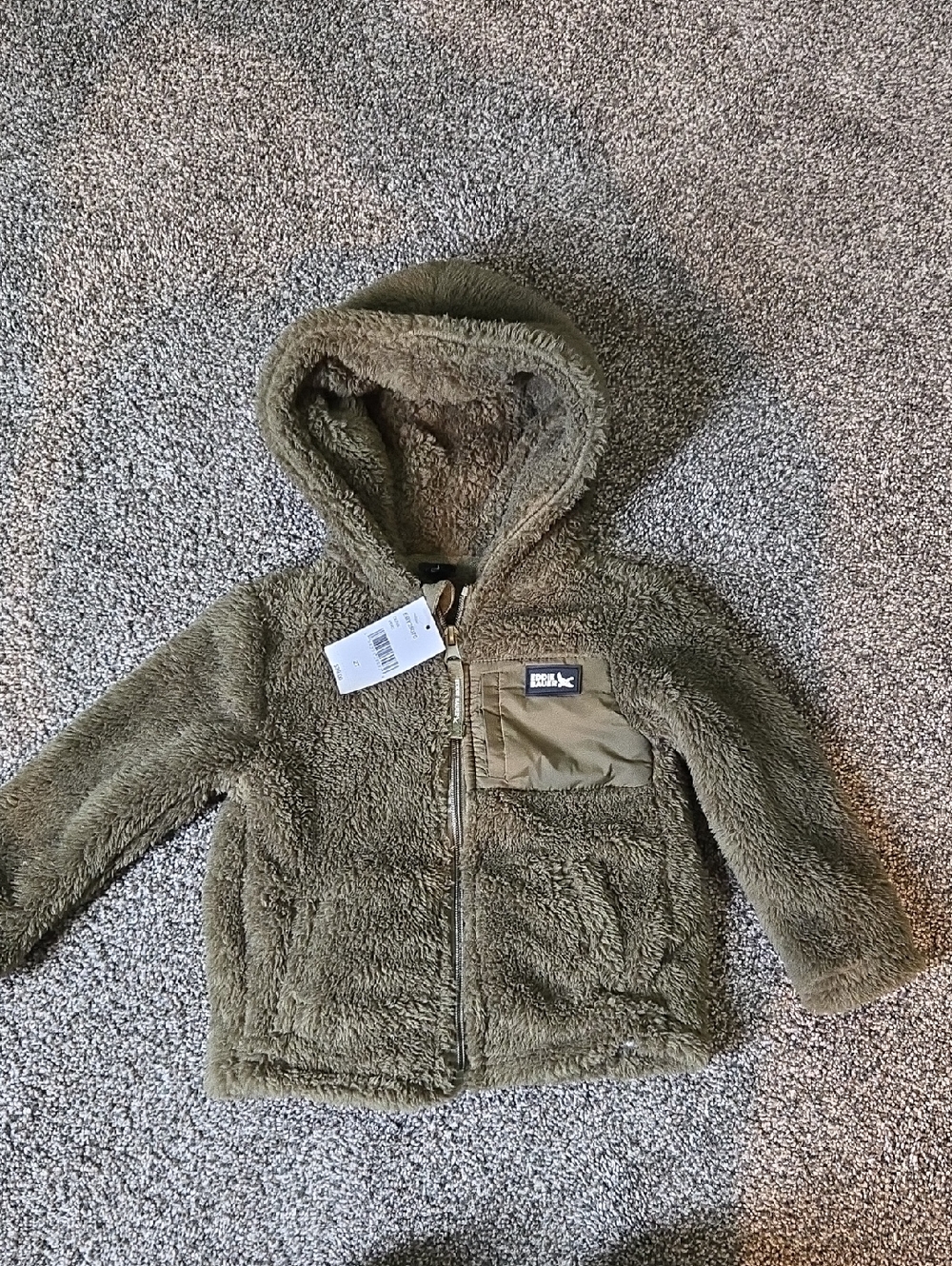 Eddie Bauer Olive Hooded Sherpa Jacket